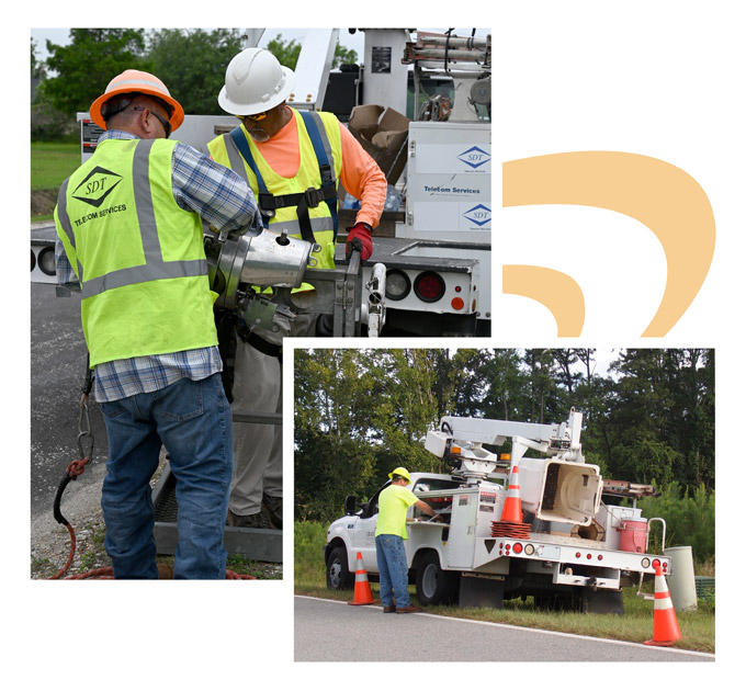 Crews Working on Fiber Installation Following Unitek Safety and Standards Crews Working on Fiber Installation Following Unitek Safety and Standards